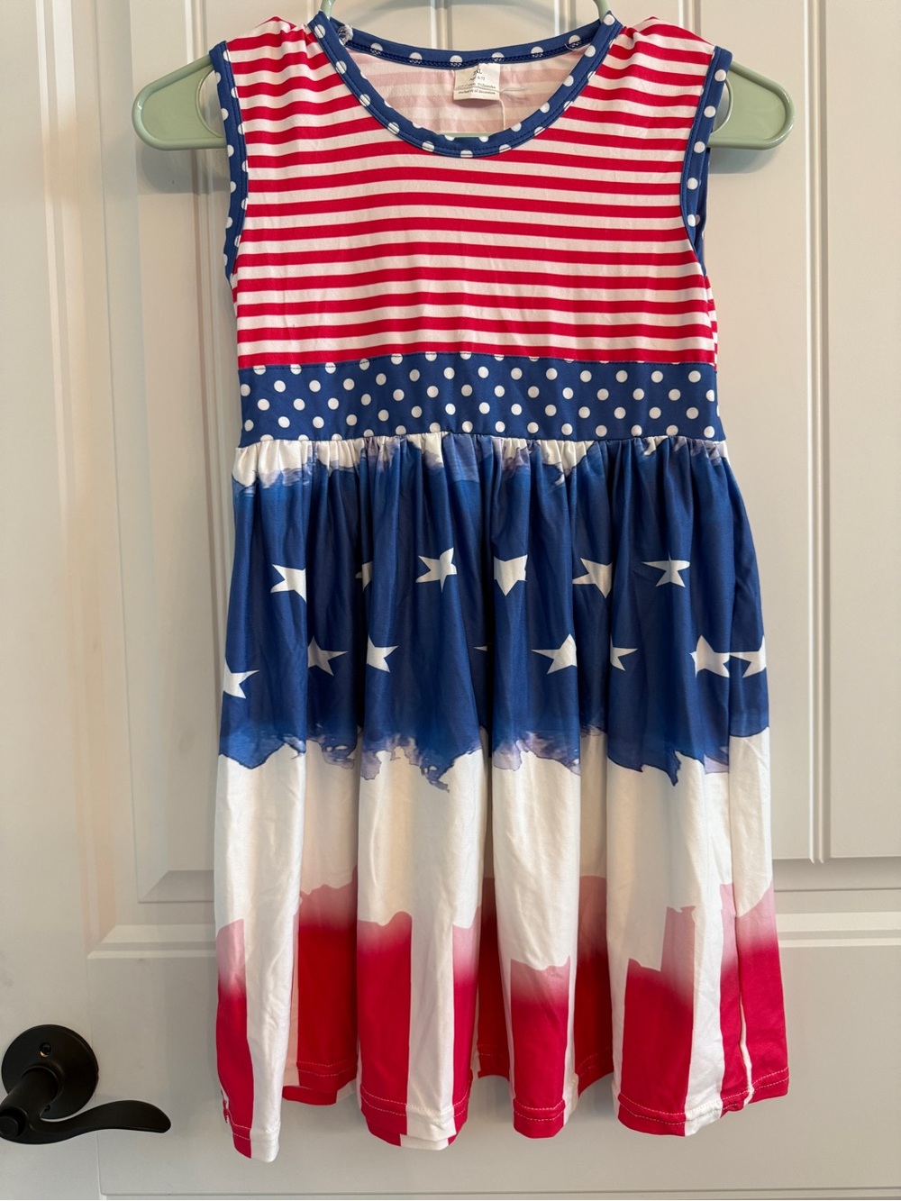 Memorial Day / 4th of July patriotic dress size 6 / 7.  Soft, stretchy & twirly!